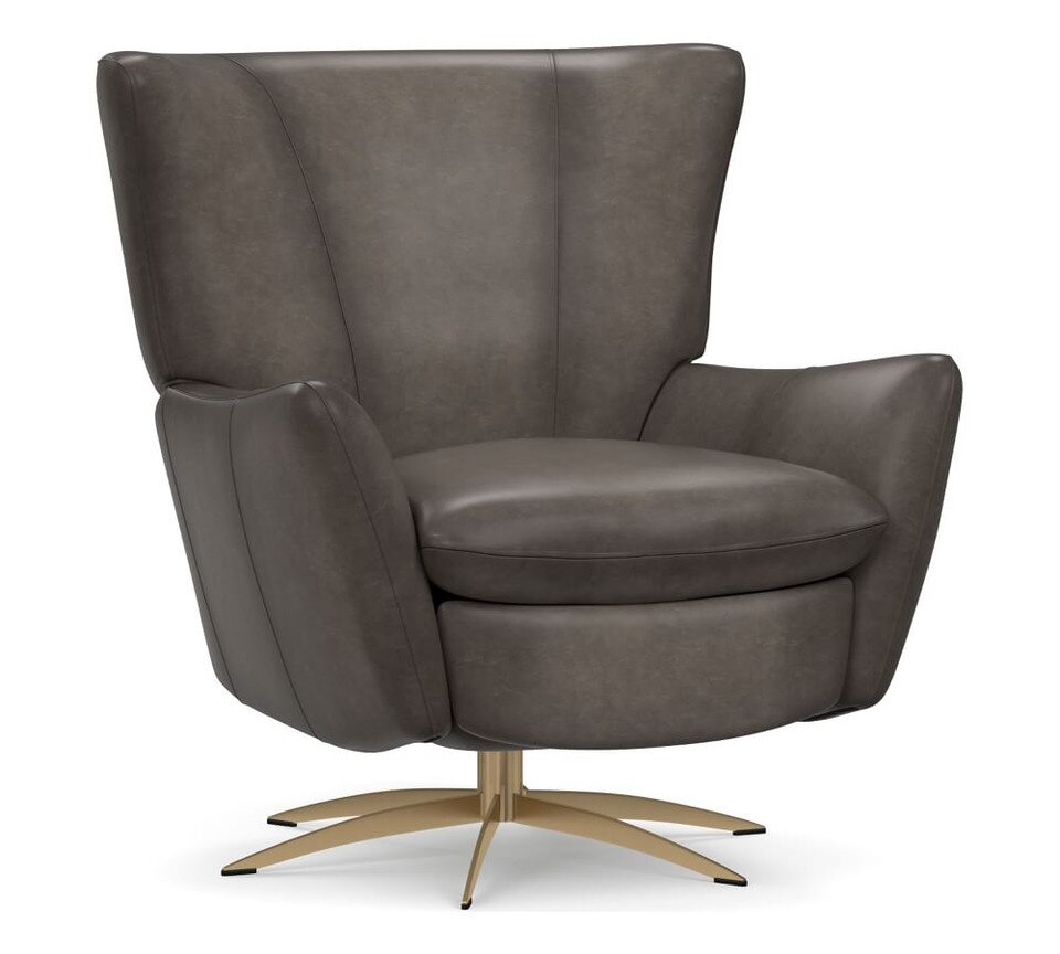 Wells Leather Swivel Recliner Pottery Barn Australia